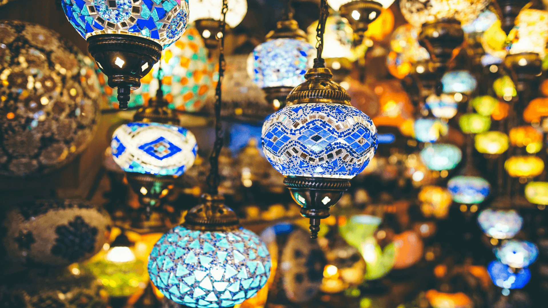 Turkish lights hanging.